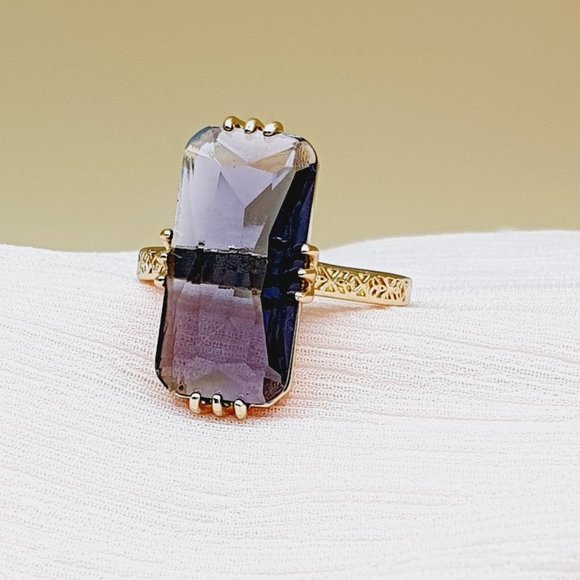 Jewelry - Refine Carved Thin Super Big Zircon Gold Fashion Rings for Women, INDN8462
